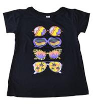 Baby Look Plus Size de Oculos estampado Tshirt coloridas BM Baby Look Plus Size de Oculos estampado Tshirt coloridas BM