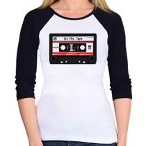 Baby Look Raglan 80's Mix Tape Manga 3/4 - Foca na Moda Baby Look Raglan 80's Mix Tape Manga 3/4 - Foca na Moda