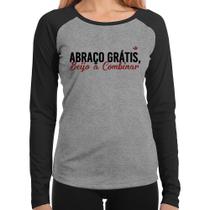 Baby Look Raglan Abraço grátis, beijo a combinar Manga Longa - Foca na Moda