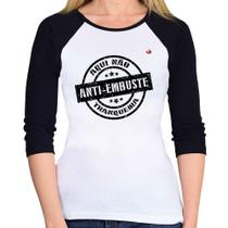 Baby Look Raglan Anti-Embuste Manga 3/4 - Foca na Moda Baby Look Raglan Anti-Embuste Manga 3/4 - Foca na Moda