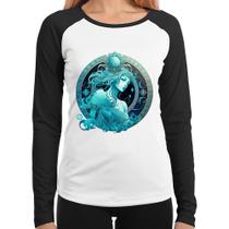Baby Look Raglan Aquário Sígno Manga Longa - Foca na Moda