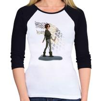 Baby Look Raglan Arya Stark Art Manga 3/4 - Foca na Moda Baby Look Raglan Arya Stark Art Manga 3/4 - Foca na Moda