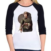 Baby Look Raglan Arya Stark Valar Morghulis Manga 3/4 - Foca na Moda