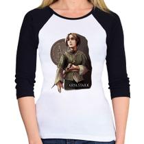 Baby Look Raglan Arya Stark Valar Morghulis Manga 3/4 - Foca na Moda Baby Look Raglan Arya Stark Valar Morghulis Manga 3/4 - Foca na Moda