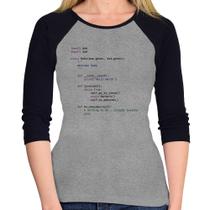 Baby Look Raglan Baby Python Code Manga 3/4 - Foca na Moda