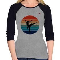 Baby Look Raglan Ballet Vintage Sunset Manga 3/4 - Foca na Moda Baby Look Raglan Ballet Vintage Sunset Manga 3/4 - Foca na Moda