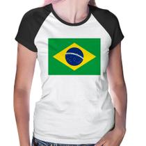 Baby Look Raglan Bandeira Brasil - Foca na Moda