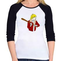 Baby Look Raglan Baseball Girl Manga 3/4 - Foca na Moda Baby Look Raglan Baseball Girl Manga 3/4 - Foca na Moda