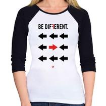 Baby Look Raglan Be Different Manga 3/4 - Foca na Moda