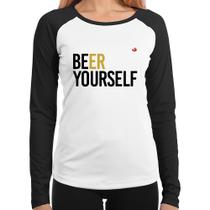 Baby Look Raglan Beer Yourself Manga Longa - Foca na Moda