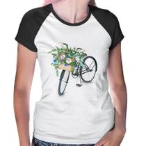 Baby Look Raglan Bicicleta Cesto de Flores - Foca na Moda