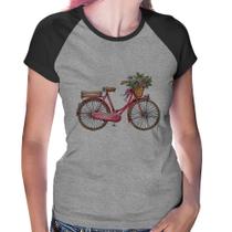 Baby Look Raglan Bicicleta Vintage Romântica - Foca na Moda