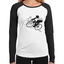 Baby Look Raglan Bike Corrida Manga Longa - Foca na Moda Baby Look Raglan Bike Corrida Manga Longa - Foca na Moda