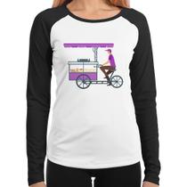 Baby Look Raglan Bike Food Manga Longa - Foca na Moda Baby Look Raglan Bike Food Manga Longa - Foca na Moda