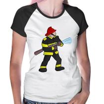 Baby Look Raglan Bombeiro - Foca na Moda