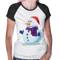 Baby Look Raglan Boneco de neve - Foca na Moda