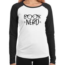 Baby Look Raglan Book Nerd Manga Longa - Foca na Moda