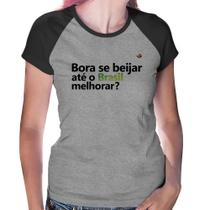 Baby Look Raglan Bora se beijar até o Brasil melhorar - Foca na Moda
