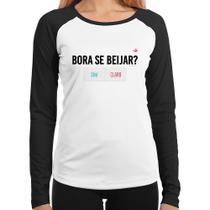 Baby Look Raglan Bora se beijar Sim ou Claro Manga Longa - Foca na Moda Baby Look Raglan Bora se beijar Sim ou Claro Manga Longa - Foca na Moda