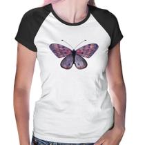 Baby Look Raglan Borboleta Lilás - Foca na Moda