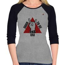 Baby Look Raglan Born to be Uai Rock Manga 3/4 - Foca na Moda