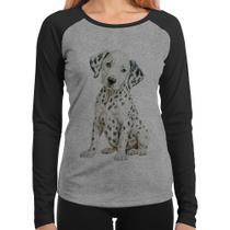 Baby Look Raglan Cachorro Dálmata Manga Longa - Foca na Moda Baby Look Raglan Cachorro Dálmata Manga Longa - Foca na Moda