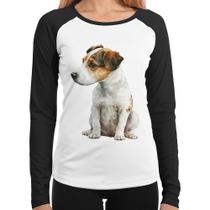 Baby Look Raglan Cachorro Jack Russell Terrier Manga Longa - Foca na Moda Baby Look Raglan Cachorro Jack Russell Terrier Manga Longa - Foca na Moda