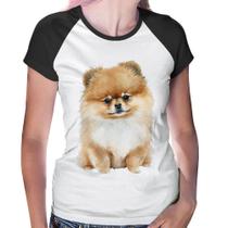 Baby Look Raglan Cachorro Spitz Alemão Lulu da pomerânia - Foca na Moda