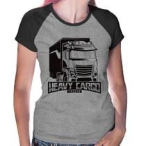 Baby Look Raglan Caminhão Heavy Cargo Caminhoneiro - Foca na Moda Baby Look Raglan Caminhão Heavy Cargo Caminhoneiro - Foca na Moda
