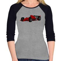 Baby Look Raglan Carro de Corrida Manga 3/4 - Foca na Moda Baby Look Raglan Carro de Corrida Manga 3/4 - Foca na Moda