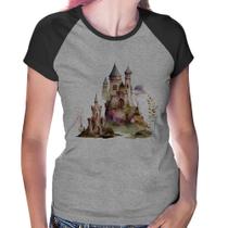 Baby Look Raglan Castelo de Fadas - Foca na Moda Baby Look Raglan Castelo de Fadas - Foca na Moda