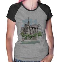 Baby Look Raglan Catedral de Notre-Dame de Paris - Foca na Moda