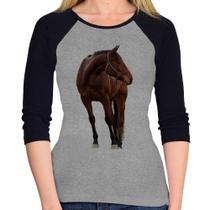 Baby Look Raglan Cavalo Andaluz Manga 3/4 - Foca na Moda