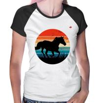 Baby Look Raglan Cavalo Vintage Sunset - Foca na Moda