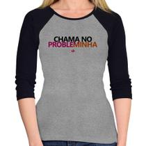 Baby Look Raglan Chama no Probleminha Manga 3/4 - Foca na Moda