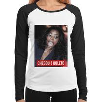 Baby Look Raglan Chegou o boleto Manga Longa - Foca na Moda Baby Look Raglan Chegou o boleto Manga Longa - Foca na Moda