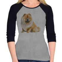 Baby Look Raglan Chow-chow Manga 3/4 - Foca na Moda Baby Look Raglan Chow-chow Manga 3/4 - Foca na Moda