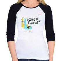 Baby Look Raglan Como te llamas Manga 3/4 - Foca na Moda Baby Look Raglan Como te llamas Manga 3/4 - Foca na Moda