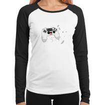 Baby Look Raglan Controle Carinha Manga Longa - Foca na Moda Baby Look Raglan Controle Carinha Manga Longa - Foca na Moda