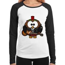 Baby Look Raglan Coruja Rock Guitarra Manga Longa - Foca na Moda Baby Look Raglan Coruja Rock Guitarra Manga Longa - Foca na Moda