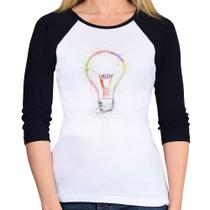 Baby Look Raglan Creative Bulb Manga 3/4 - Foca na Moda