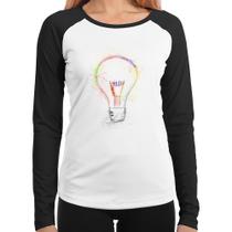 Baby Look Raglan Creative Bulb Manga Longa - Foca na Moda