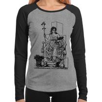 Baby Look Raglan Deusa Ceres Manga Longa - Foca na Moda Baby Look Raglan Deusa Ceres Manga Longa - Foca na Moda