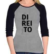 Baby Look Raglan Direito Estudante Manga 3/4 - Foca na Moda Baby Look Raglan Direito Estudante Manga 3/4 - Foca na Moda