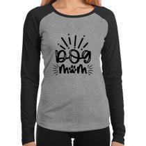 Baby Look Raglan Dog Mom Manga Longa - Foca na Moda