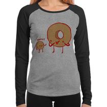 Baby Look Raglan Donuts Manga Longa - Foca na Moda Baby Look Raglan Donuts Manga Longa - Foca na Moda