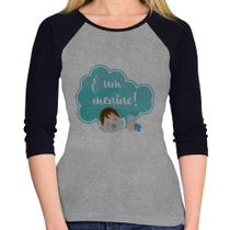 Baby Look Raglan É um menino Manga 3/4 - Foca na Moda Baby Look Raglan É um menino Manga 3/4 - Foca na Moda
