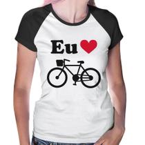 Baby Look Raglan Eu Amo Bicicleta - Foca na Moda