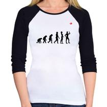 Baby Look Raglan Evolução Fitness Manga 3/4 - Foca na Moda