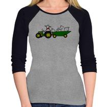 Baby Look Raglan Fazendeiro Manga 3/4 - Foca na Moda